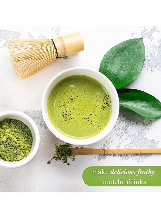 BOUND MOAT 4 Piece Matcha Tea Set Matcha Whisk Kit Matcha Ceramic Bowl Matcha Whisk, White Whisk Holder Traditional Scoop Perfect Set to a Traditional of Matcha Tool (White) - Image 5